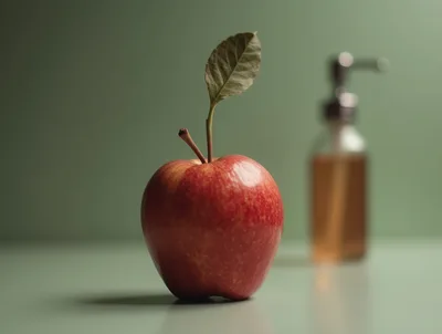 Red Apple With Leaf And Soap Dispenser