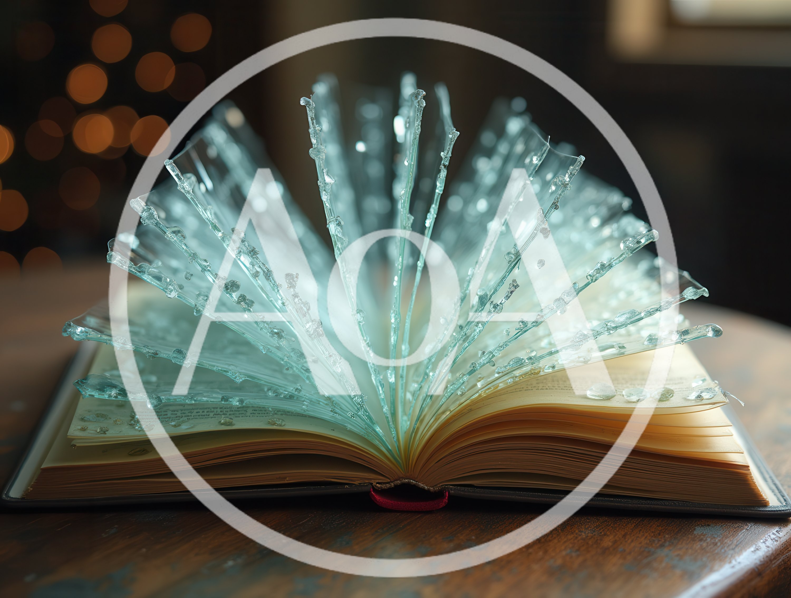 Open Book With Translucent Glass Pages