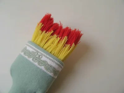 Decorative Fabric Paintbrush With Red And Yellow Tassels
