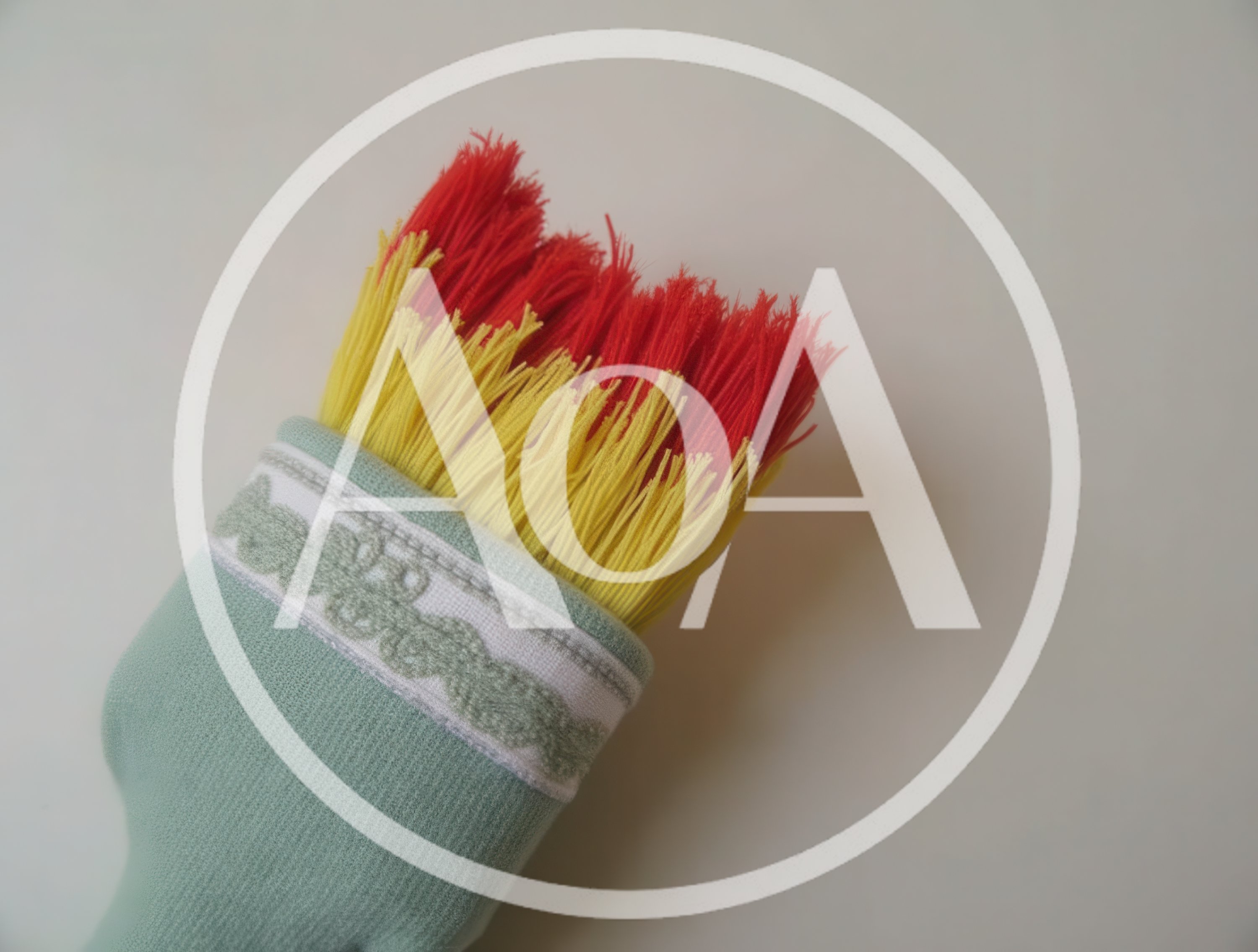 Decorative Fabric Paintbrush With Red And Yellow Tassels