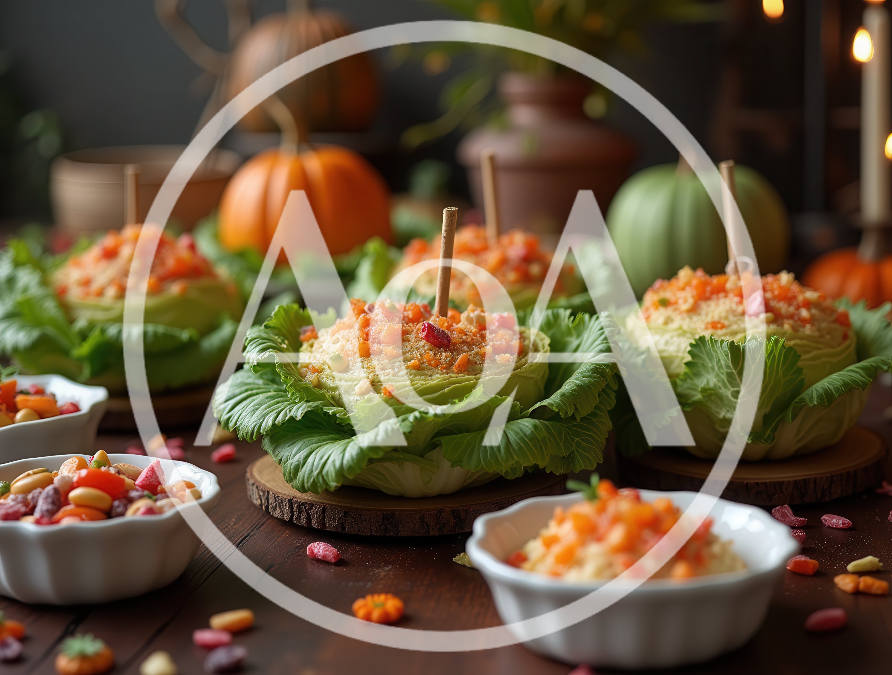 Festive Cabbage Bowls With Toppings For Thanksgiving