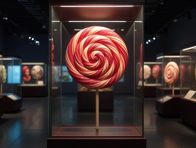 Large Spiral Lollipop Displayed In A Museum Gallery