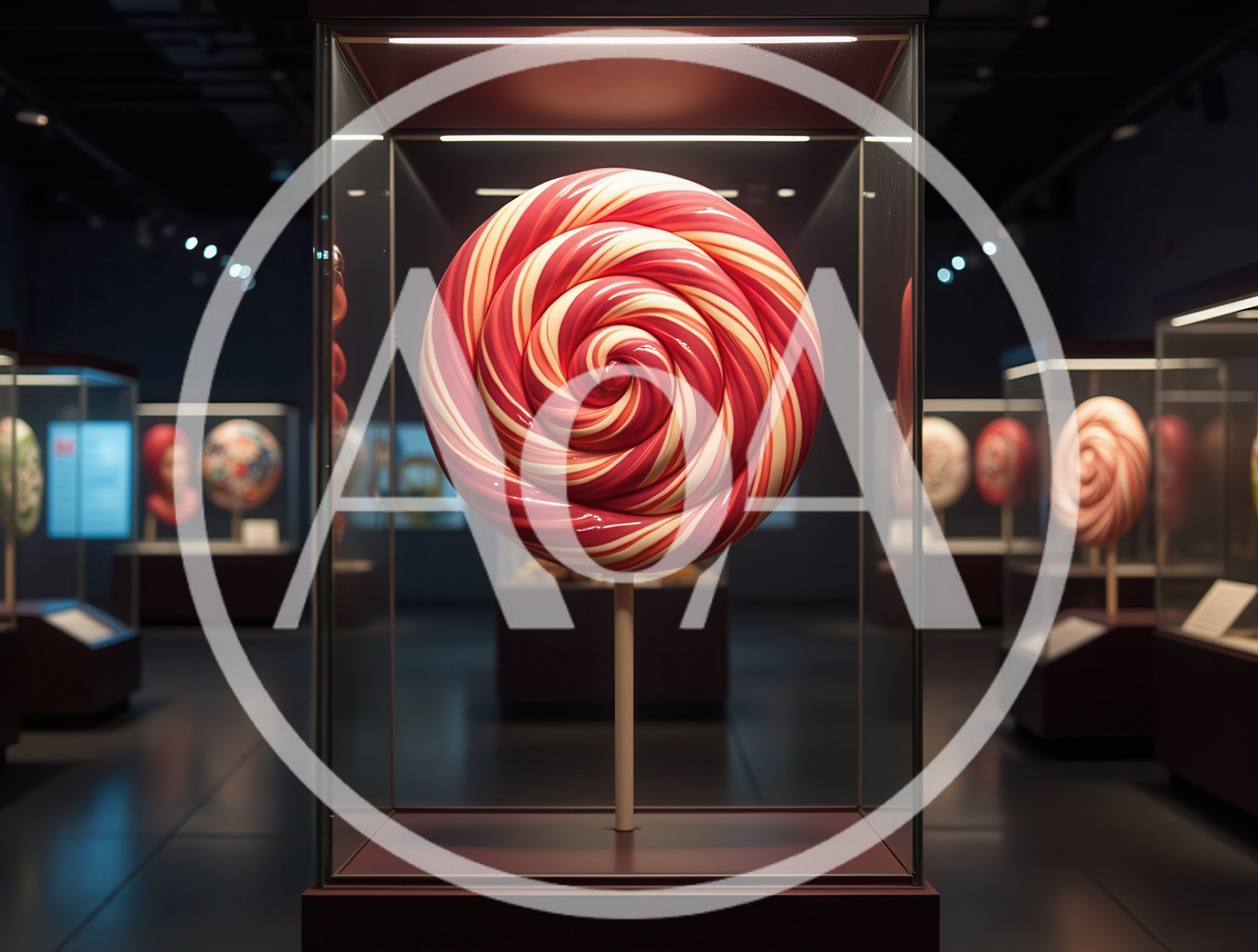 Large Spiral Lollipop Displayed In A Museum Gallery