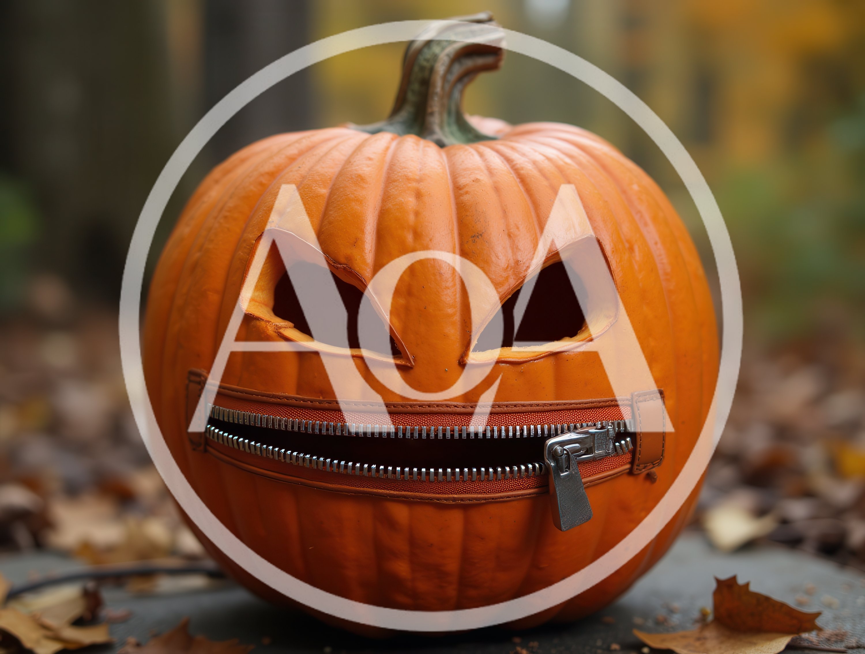 Jack O Lantern Pumpkin With Zipper Mouth