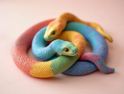 Colorful Rainbow Coiled Snake Toy