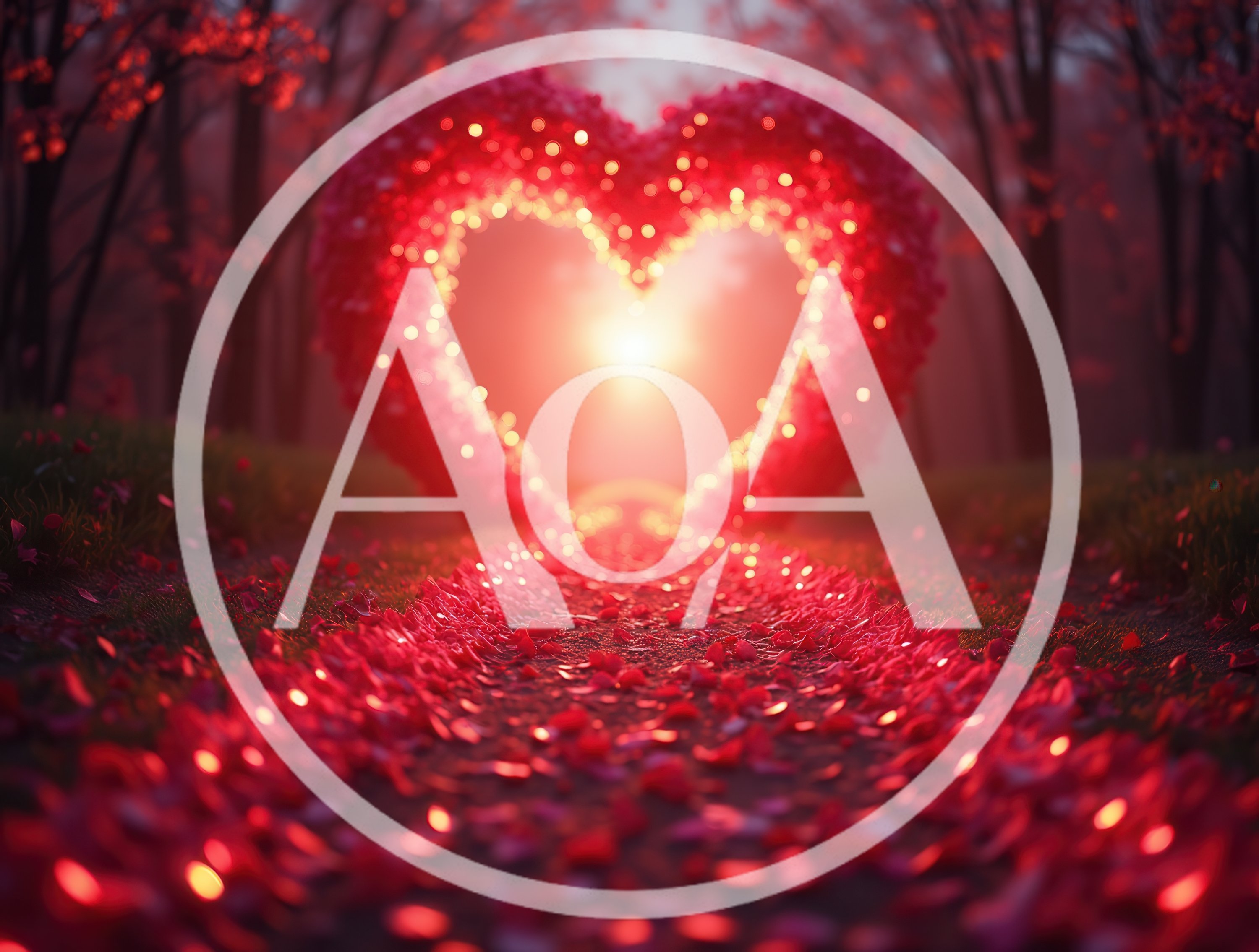 Glowing Heart Shaped Archway With Rose Petal Path
