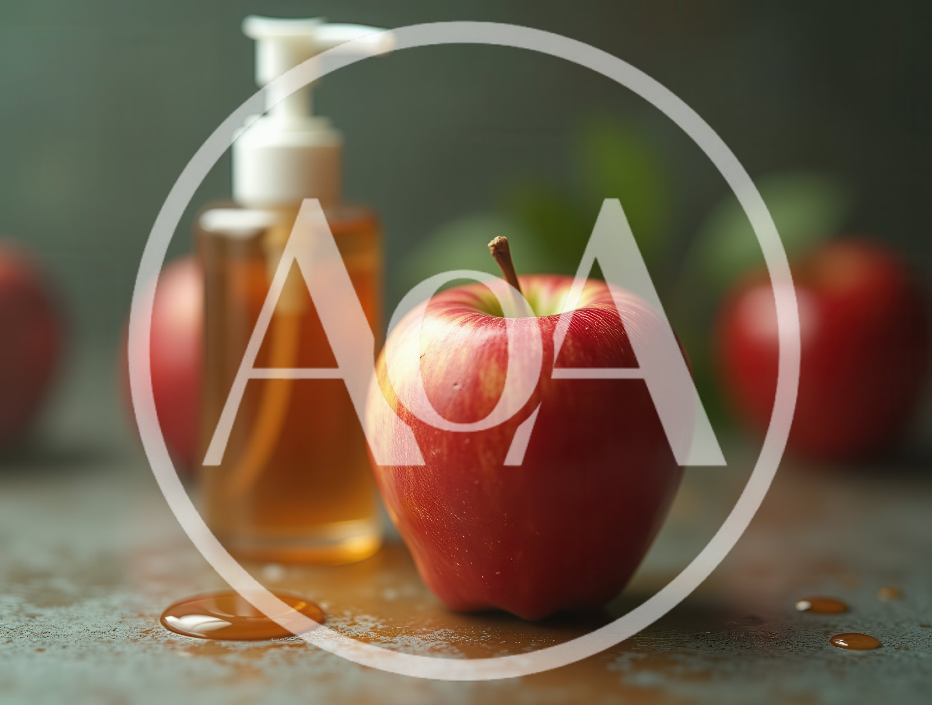 Apple Cider Vinegar Bottle With Fresh Red Apples