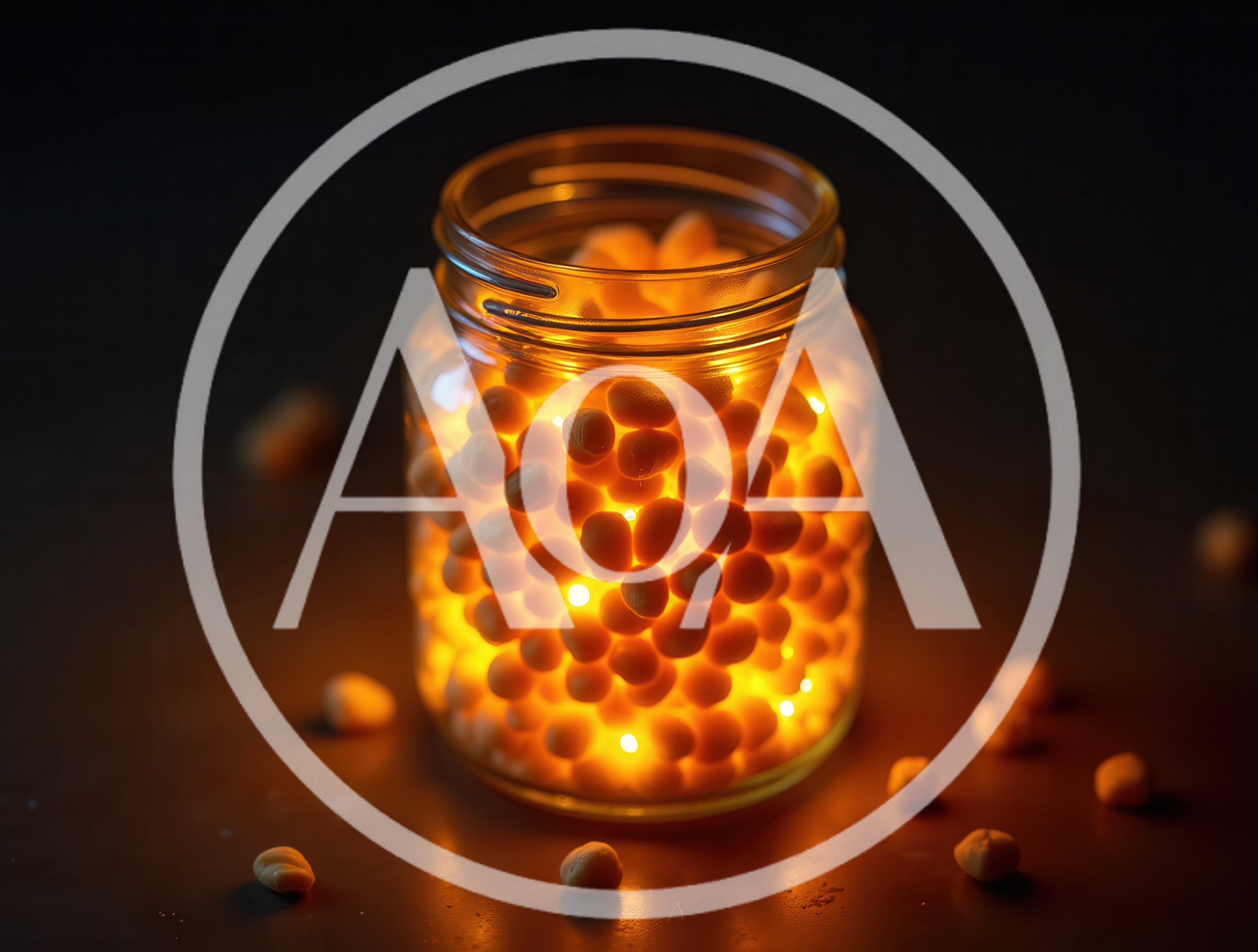Glowing Chickpeas Inside A Glass Jar