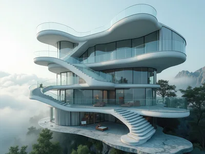 Modern Futuristic Luxury Villa Above The Clouds