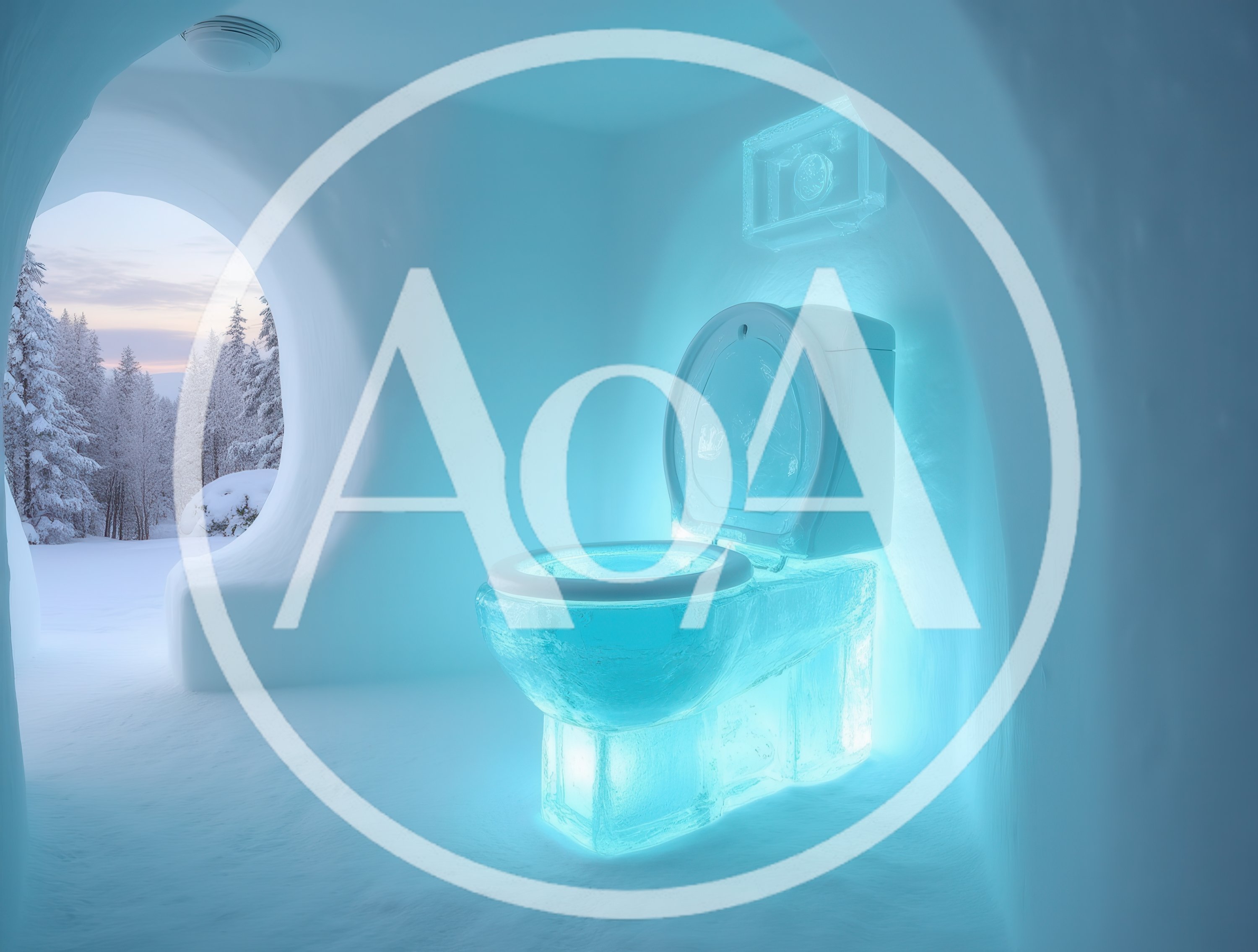 Ice Toilet Inside A Frozen Igloo Room
