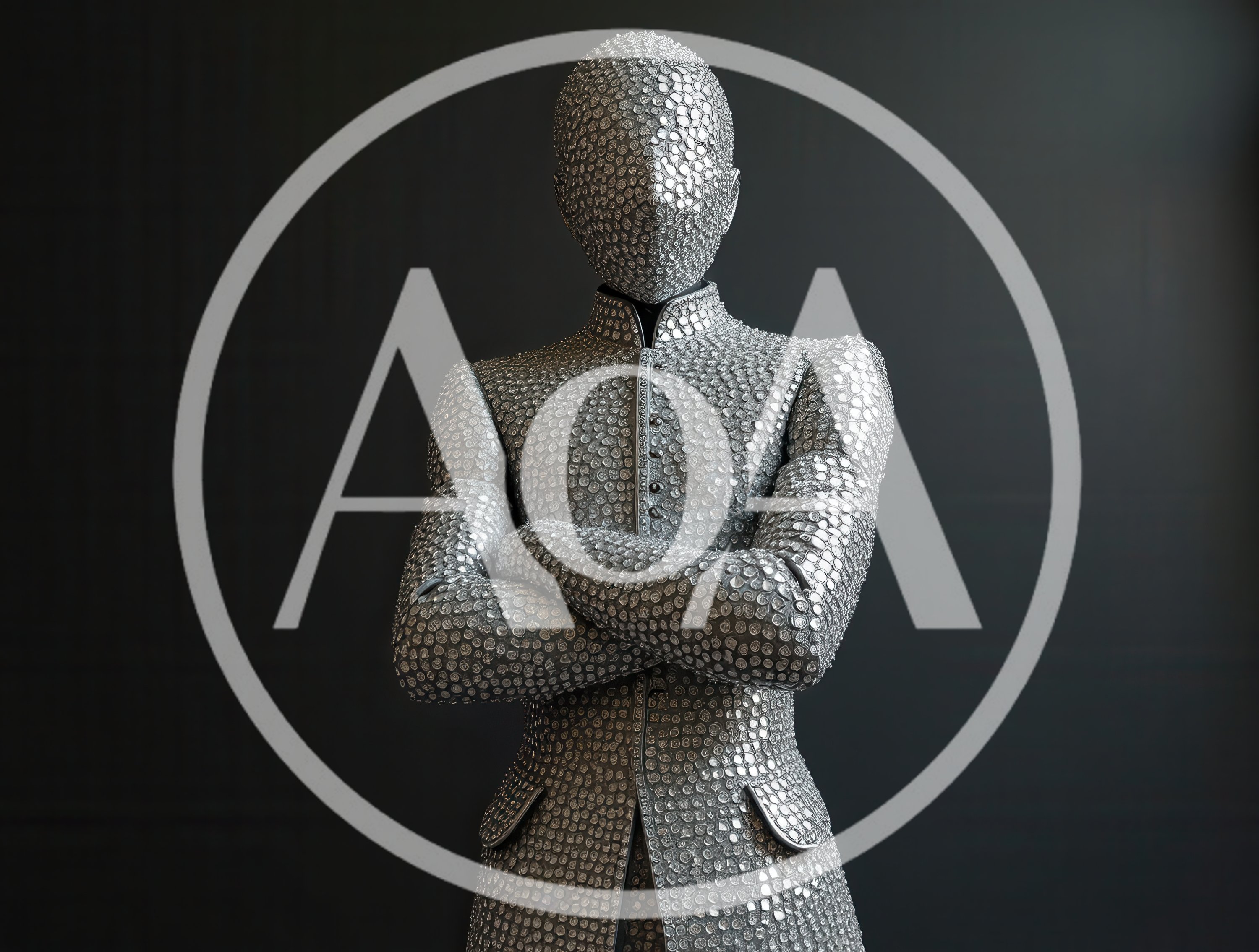 Mannequin Dressed In A Silver Studded Suit