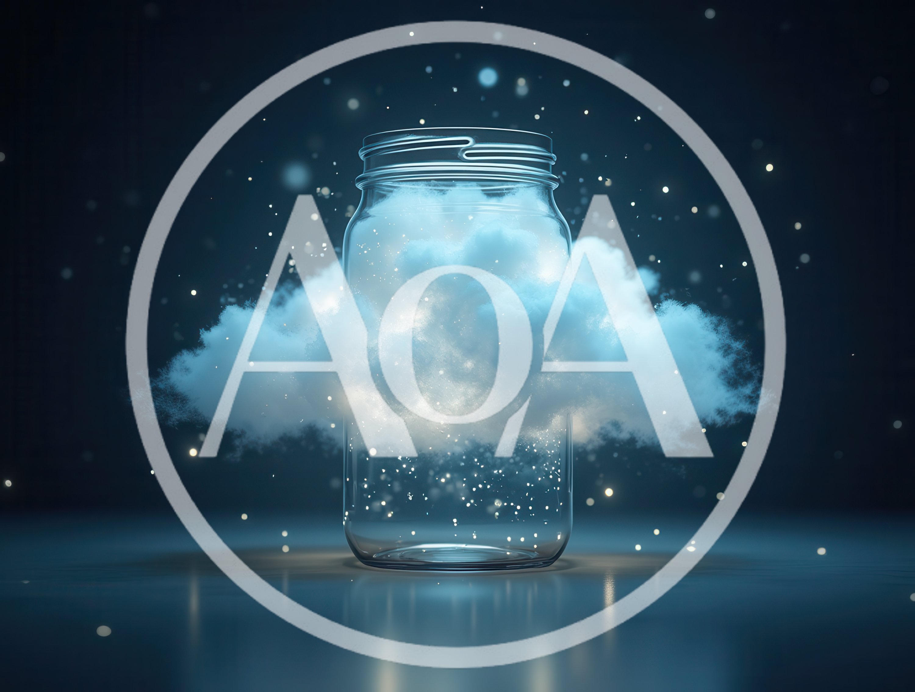 Glowing Cloud Trapped Inside A Glass Jar