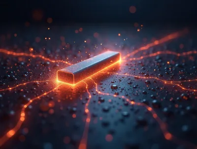 Glowing Rectangular Bar With Radiant Energy Lines