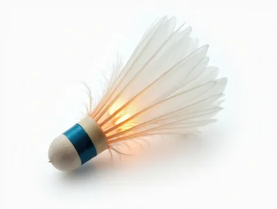 Shuttlecock With Glowing Interior On White Background