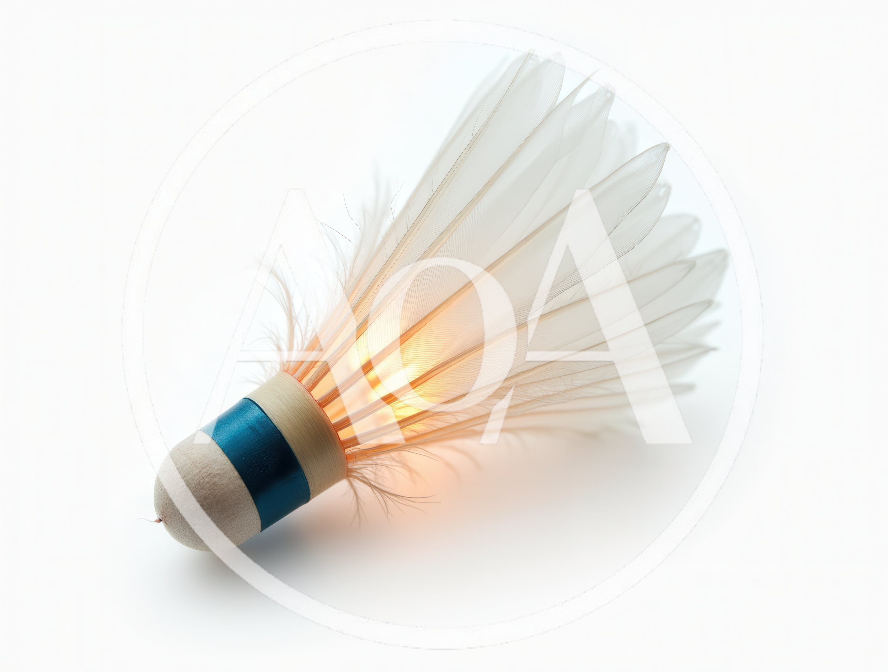 Shuttlecock With Glowing Interior On White Background