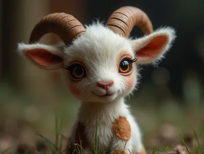Adorable Baby Goat With Large Expressive Eyes