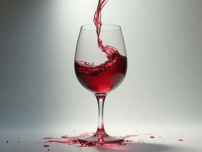 Red Wine Pouring Into A Glass