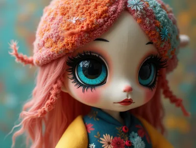 Close Up Portrait Of A Whimsical Doll