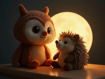 Cute Plush Owl and Hedgehog Toys