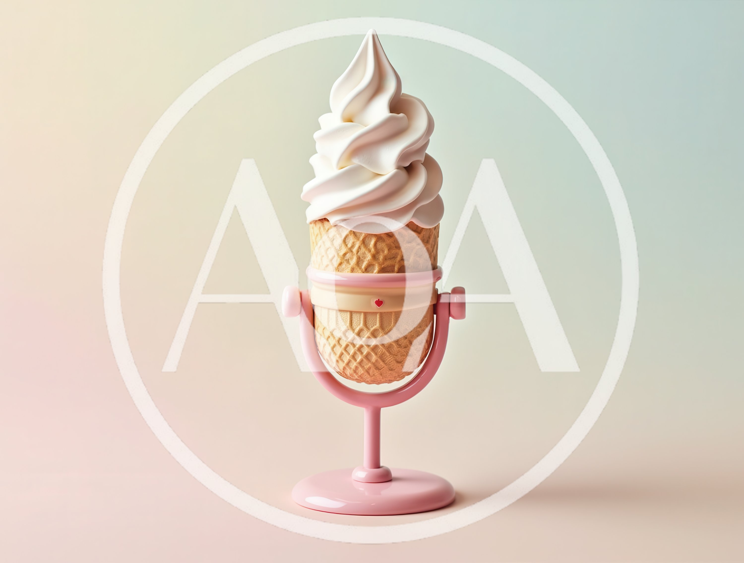 Ice Cream Cone Microphone On A Pink Stand