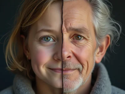 Composite Portrait Of A Young Woman And Older Man