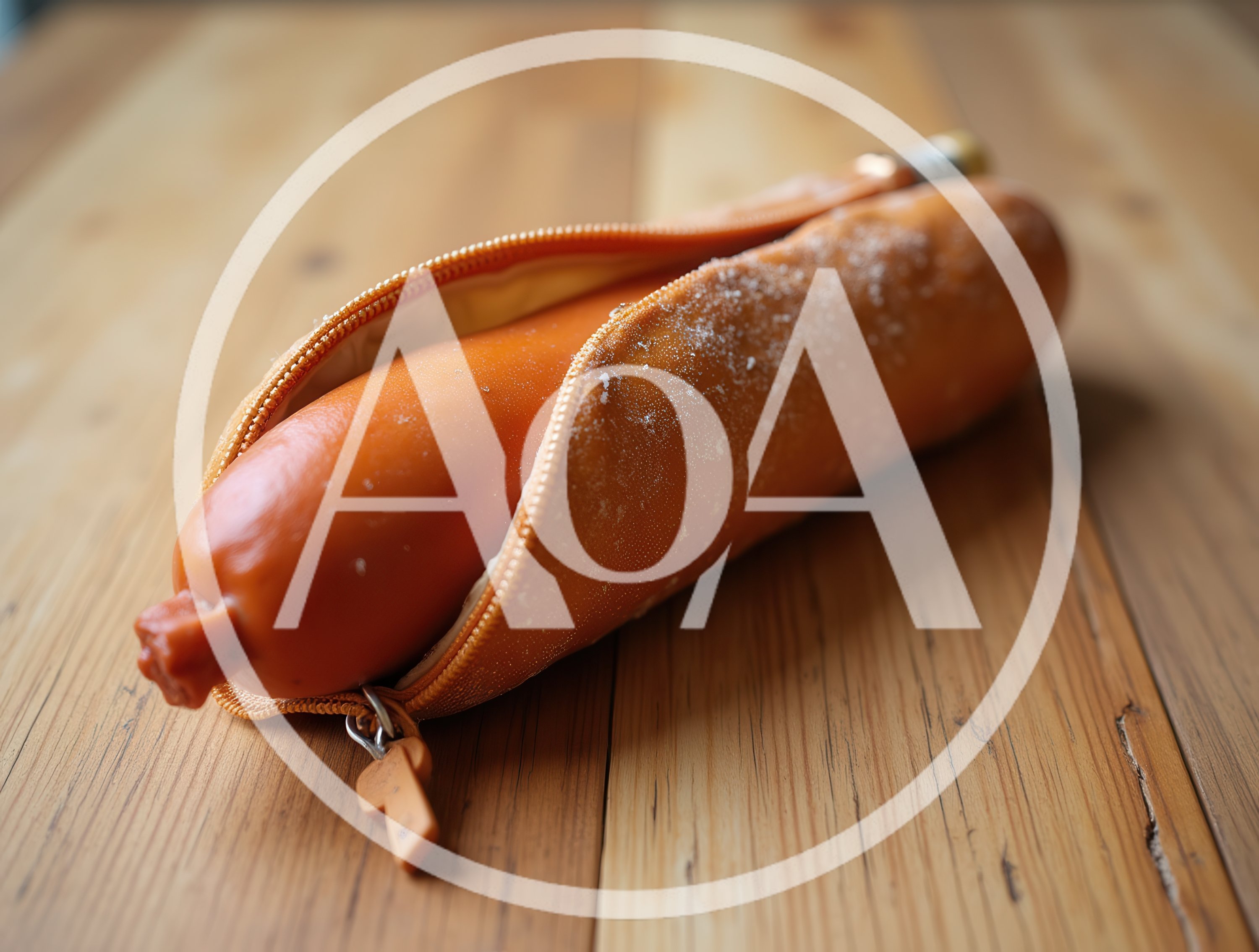 Hot Dog Inside A Zippered Pencil Case