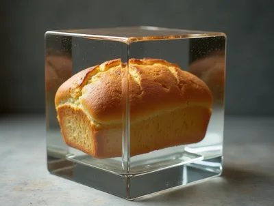 Loaf Of Bread Encased In A Glass Cube