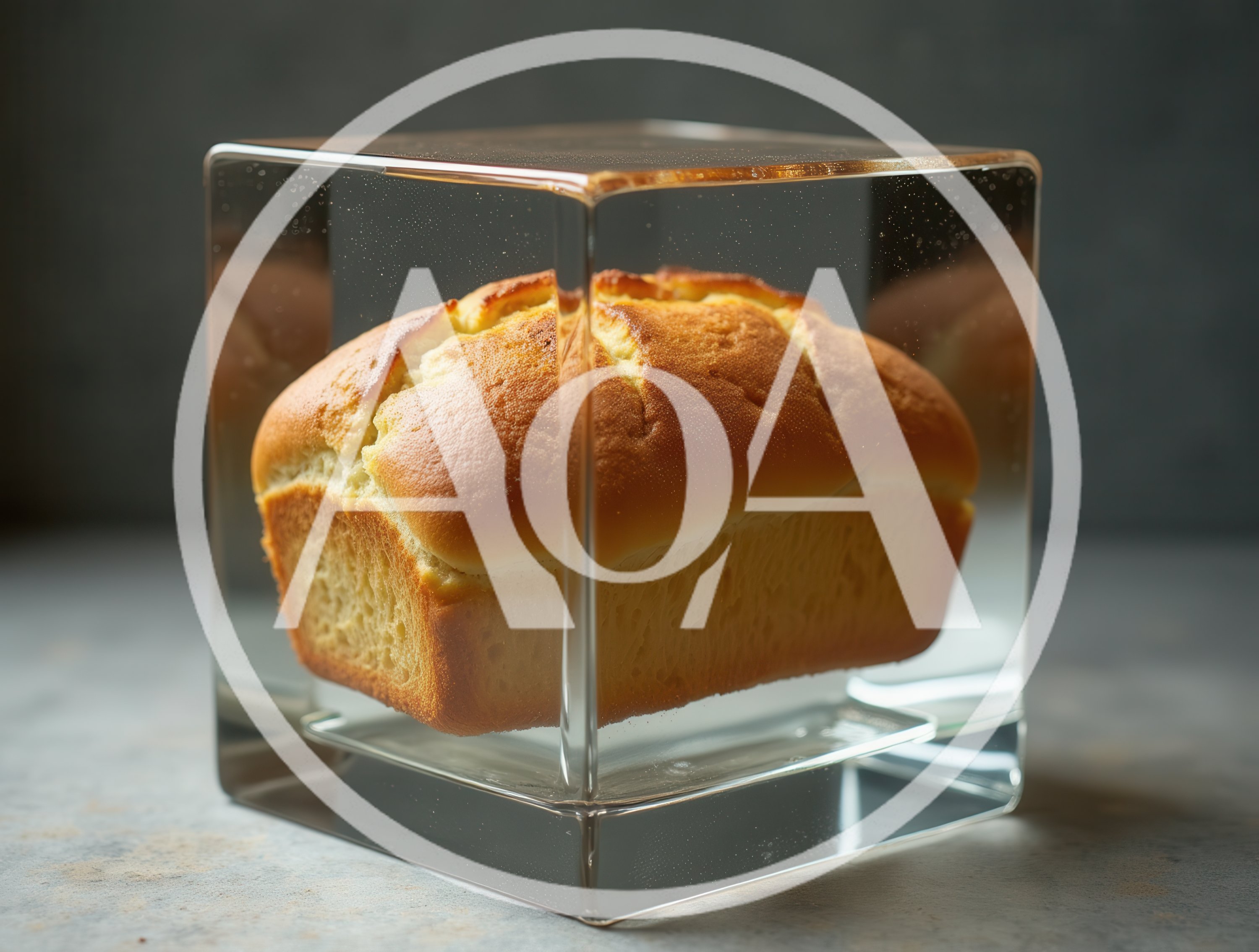 Loaf Of Bread Encased In A Glass Cube