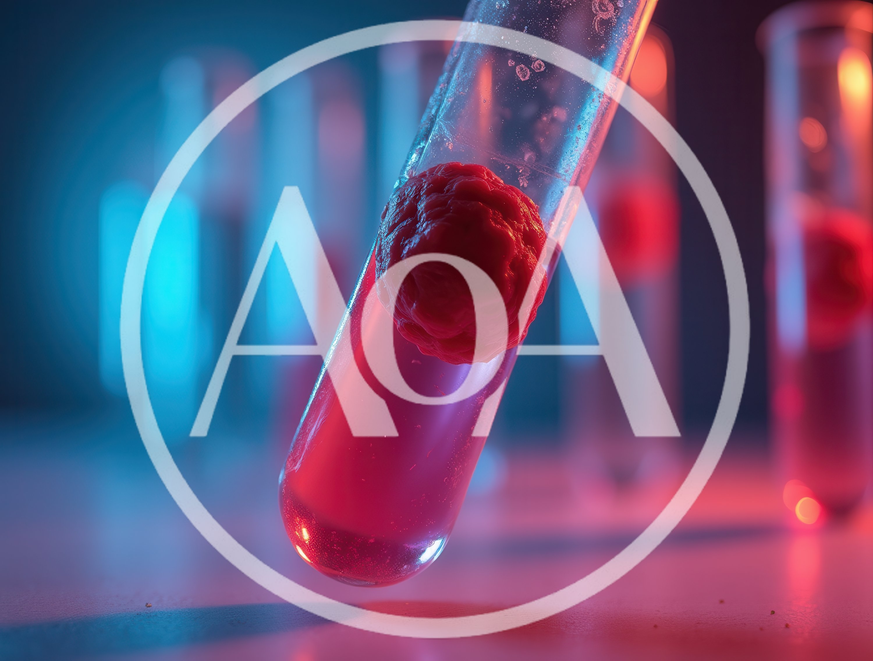 Red Tumor Growth Inside Laboratory Test Tube