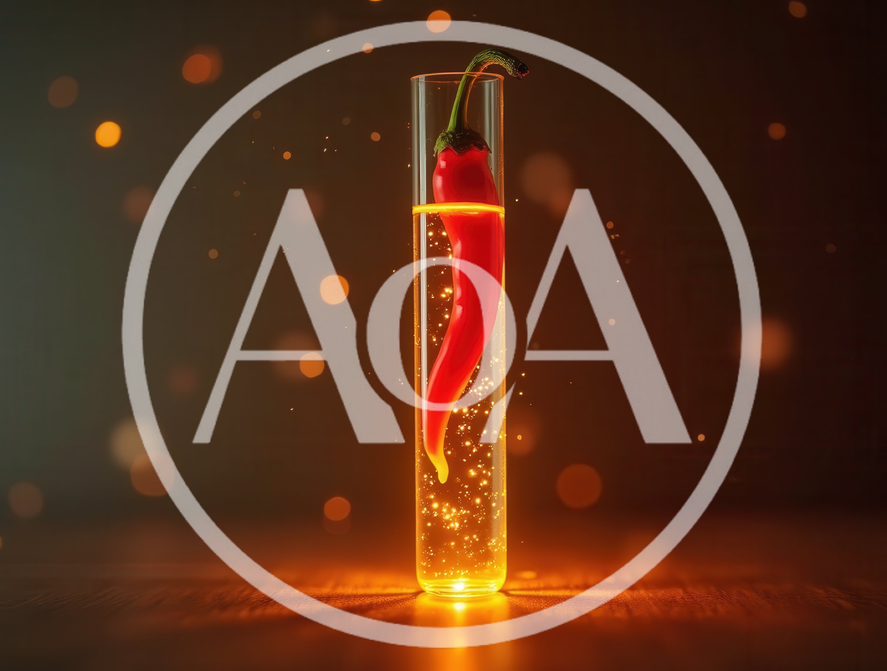 Red Chili Pepper Inside A Glowing Glass Test Tube