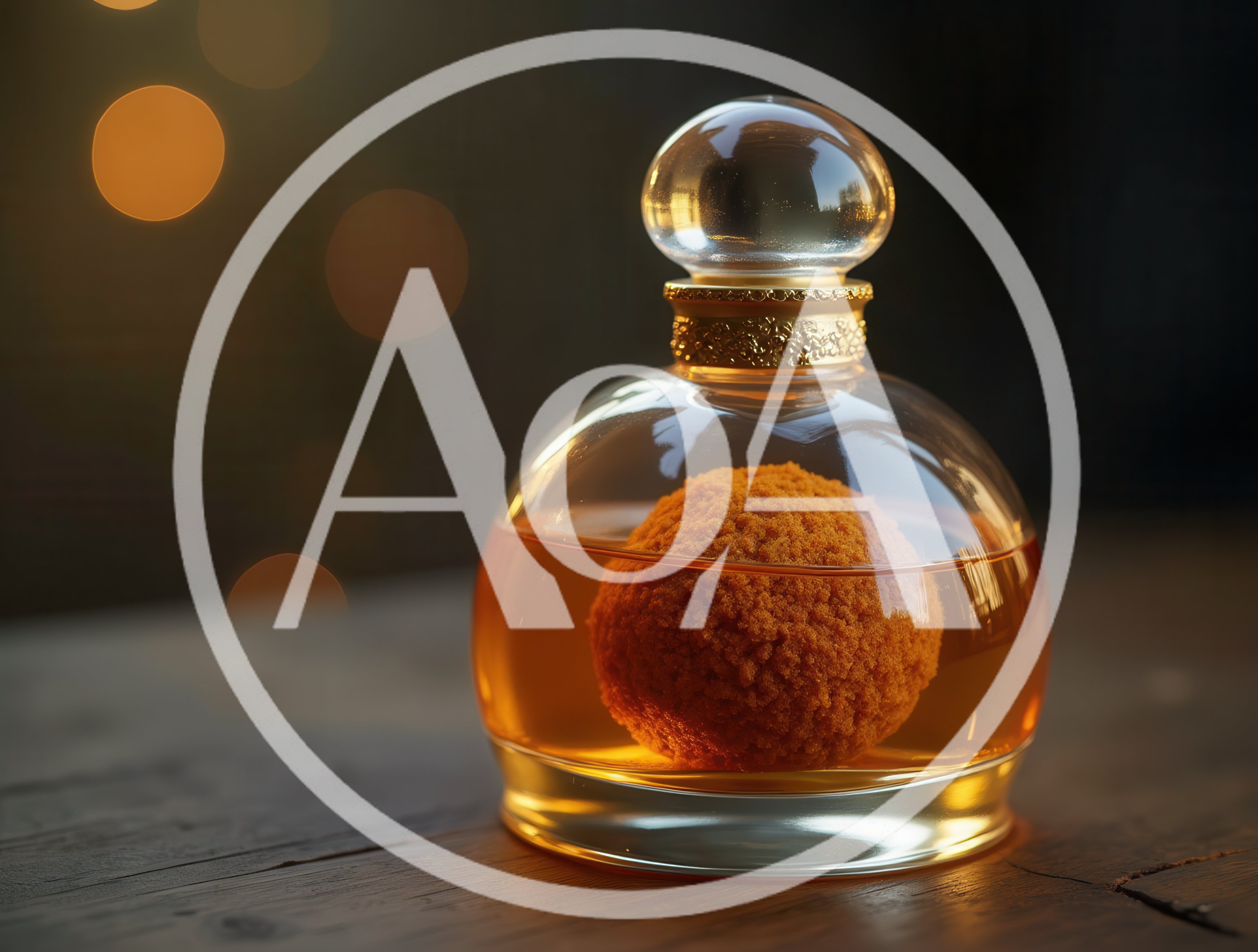 Glass Perfume Bottle With Textured Orange Sphere