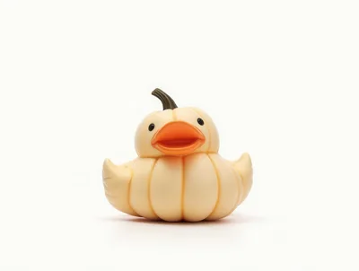 Pumpkin Shaped Rubber Duck Toy