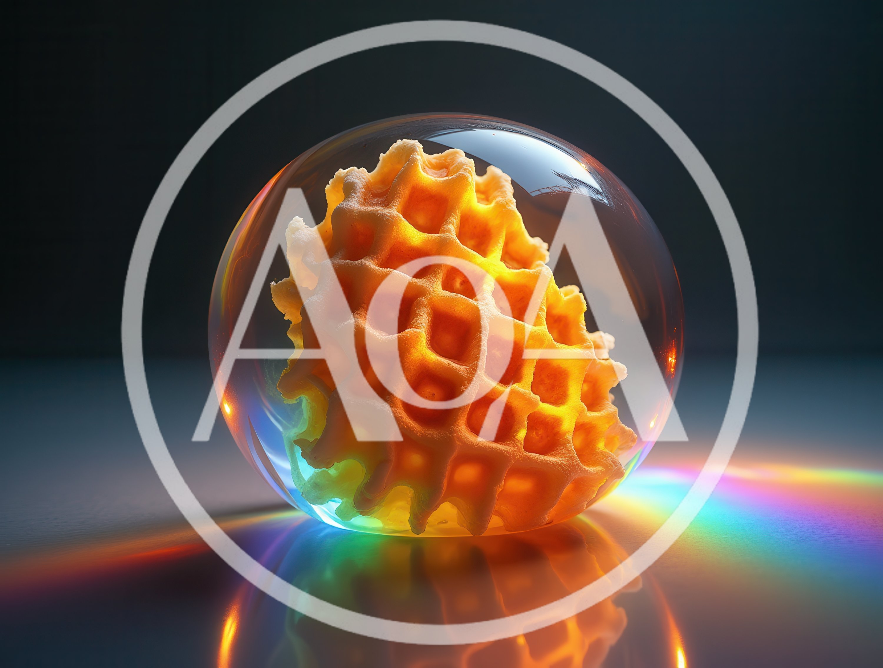 Waffle Inside A Transparent Glass Sphere