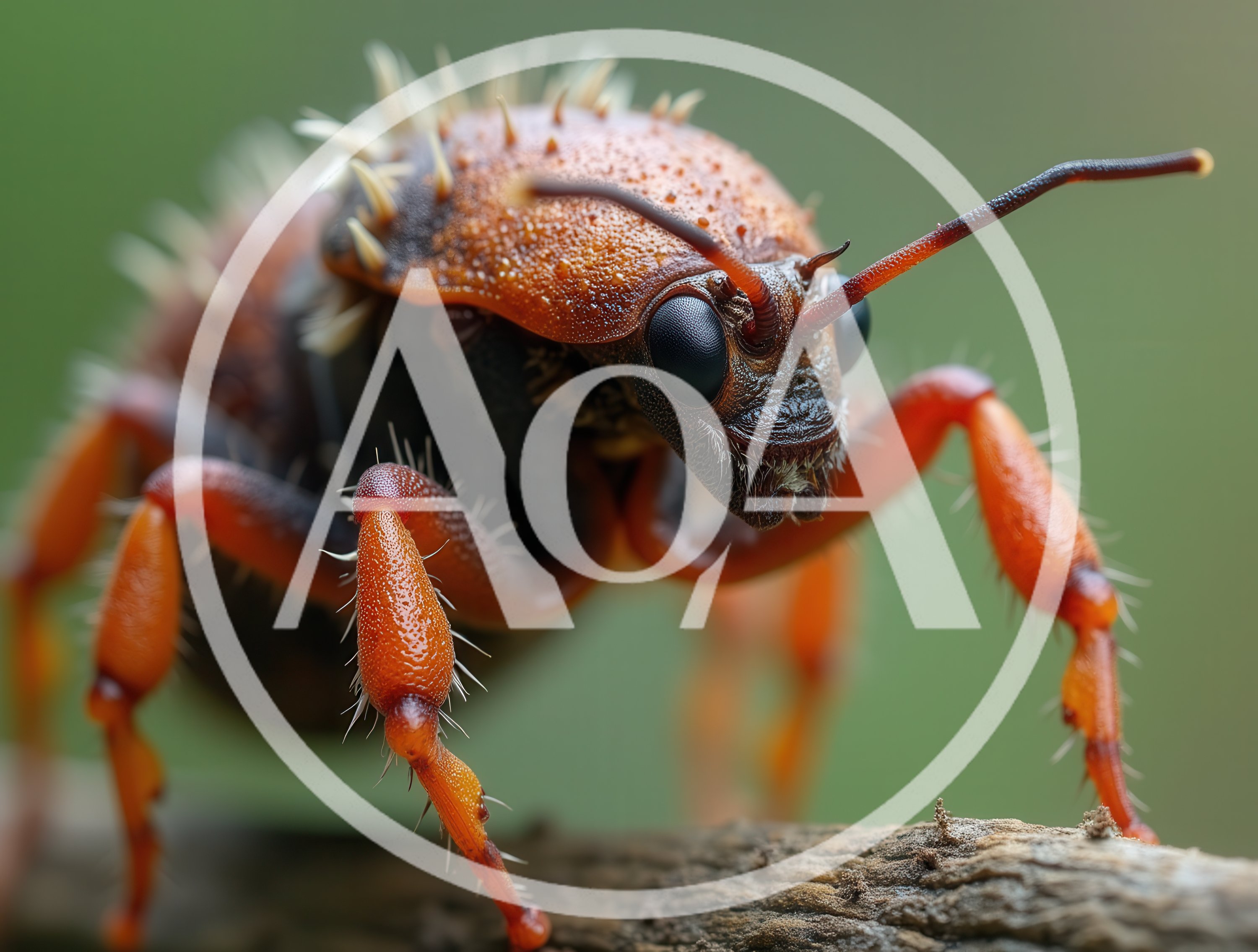 Macro Close Up Of A Spiky Orange Beetle