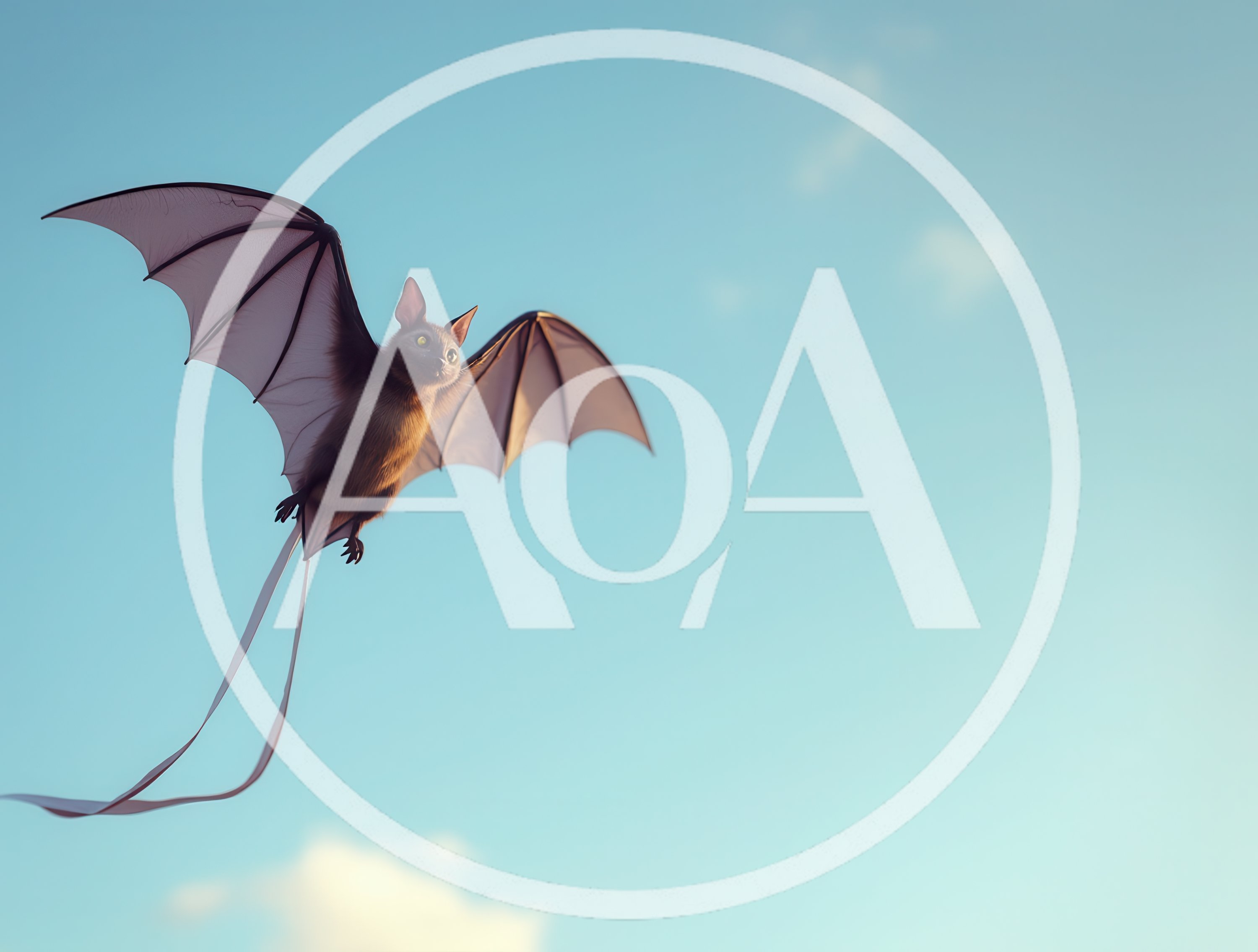 Fantasy Bat Creature Flying In Clear Blue Sky