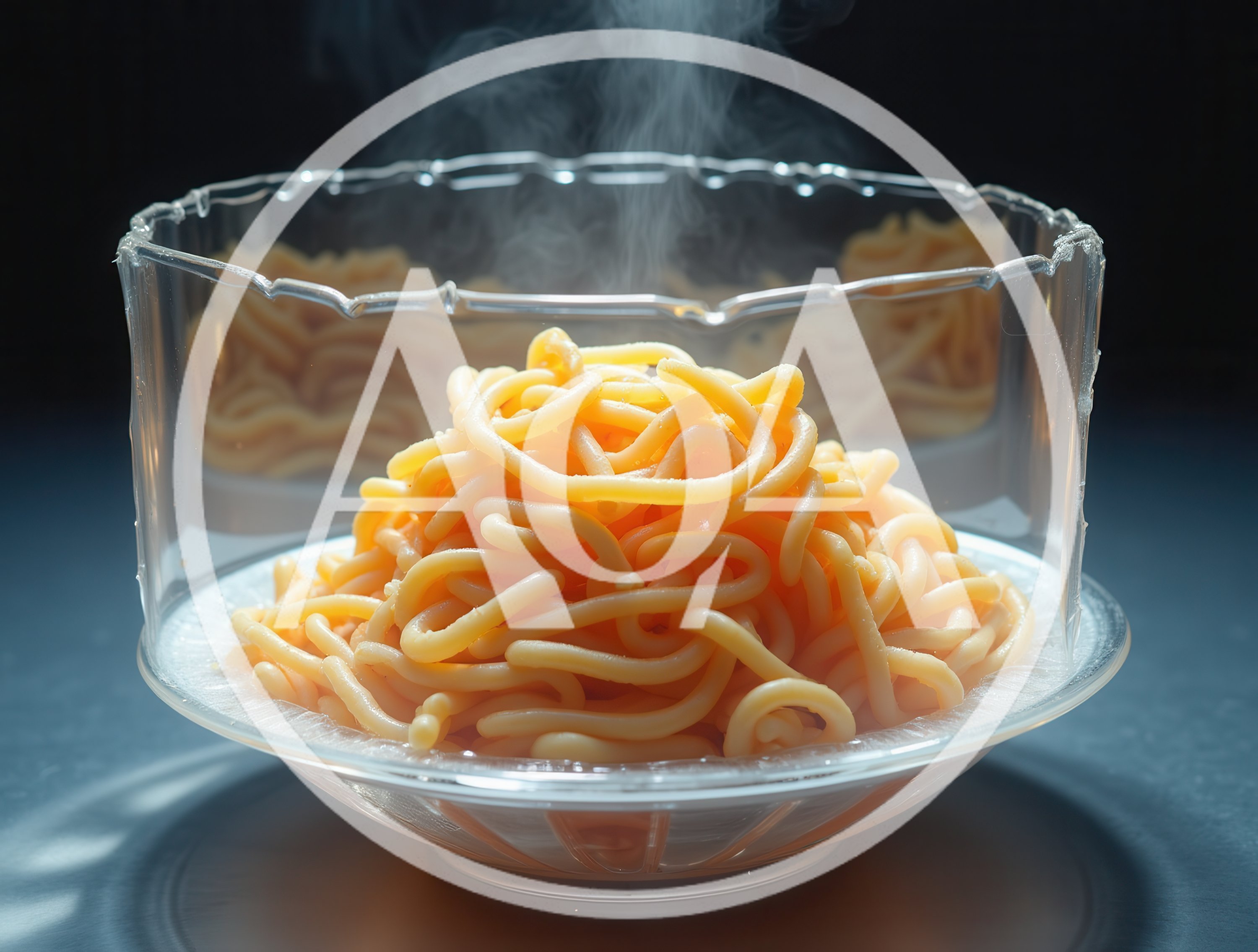 Steaming Bowl Of Fresh Yellow Spaghetti Noodles
