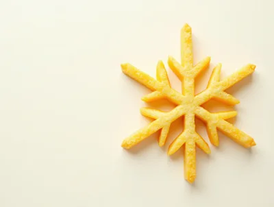 Snowflake Shape Cut From Fresh Yellow Mango