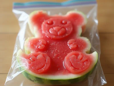 Watermelon Slice Cut Into A Teddy Bear Shape