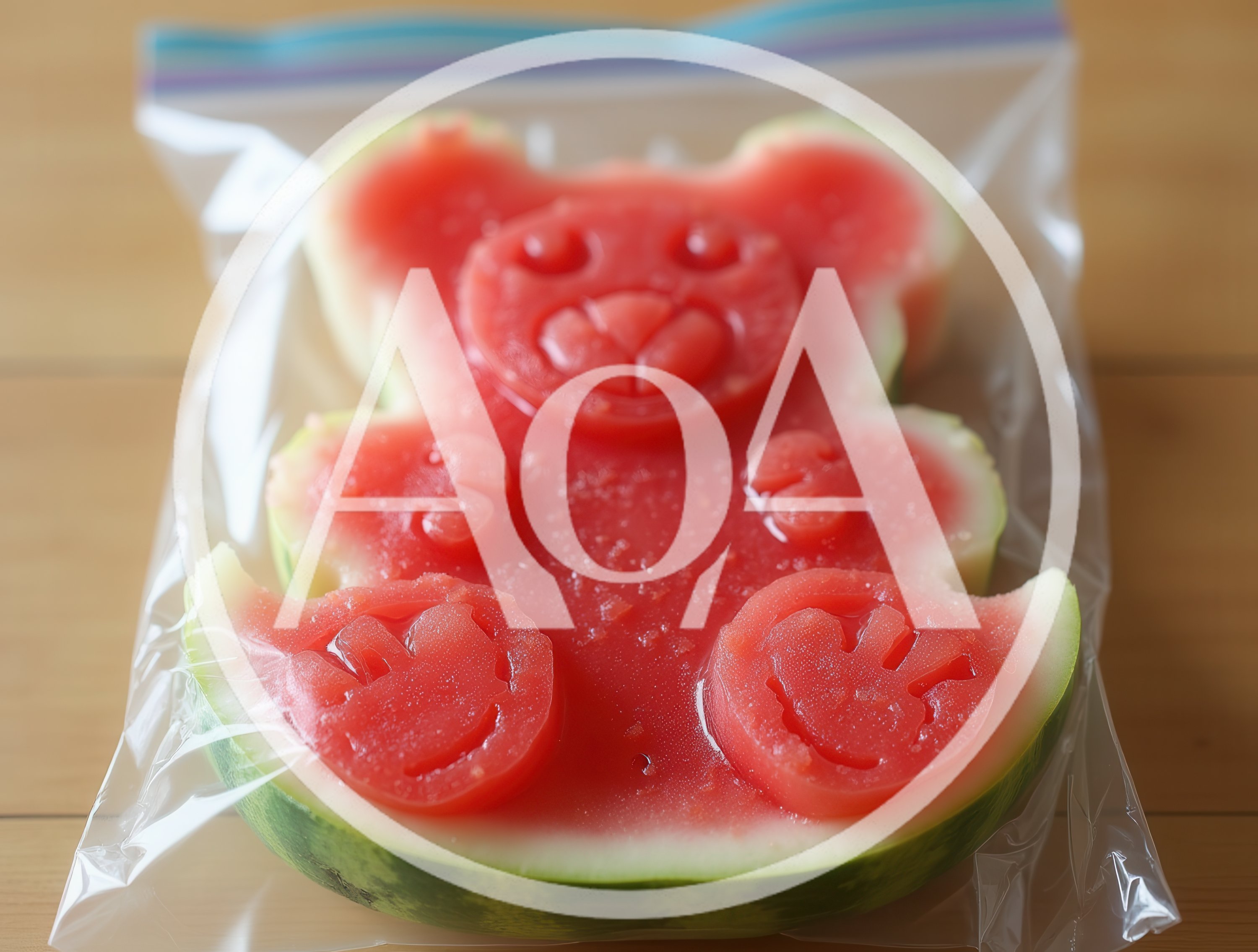 Watermelon Slice Cut Into A Teddy Bear Shape