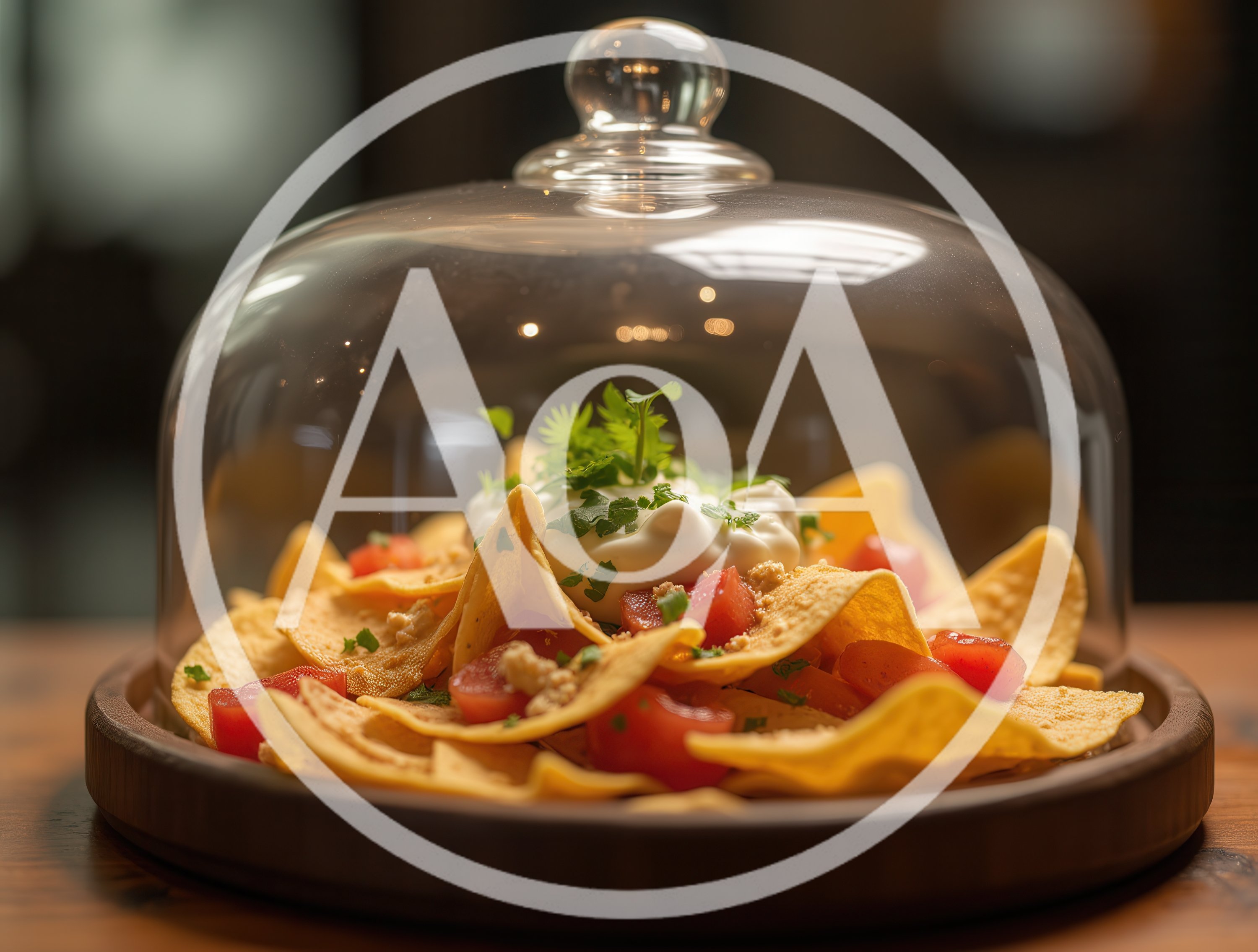 Nachos Served Under A Glass Cloche