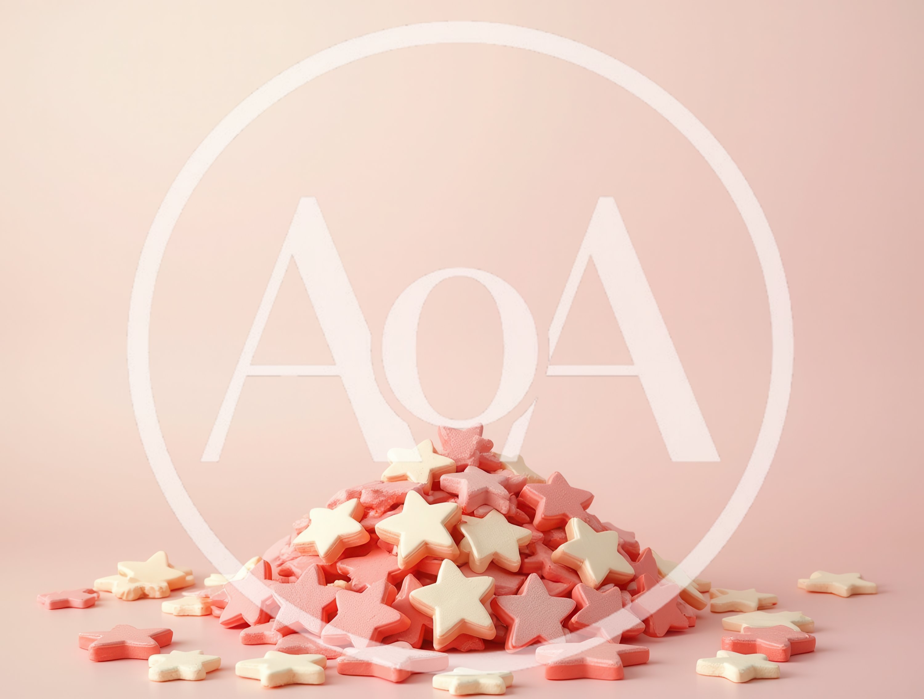 Pile Of Pink And Cream Star Shaped Sprinkles