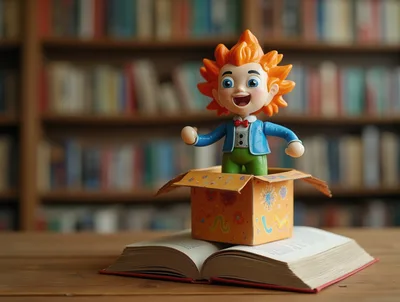 Toy Jack In The Box On Open Book