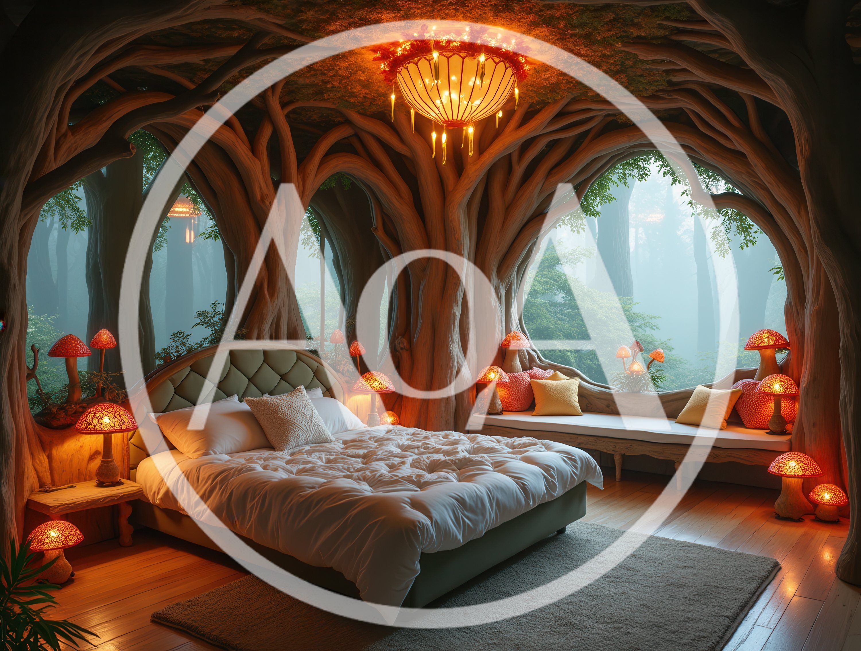Whimsical Fantasy Bedroom Inside A Giant Tree