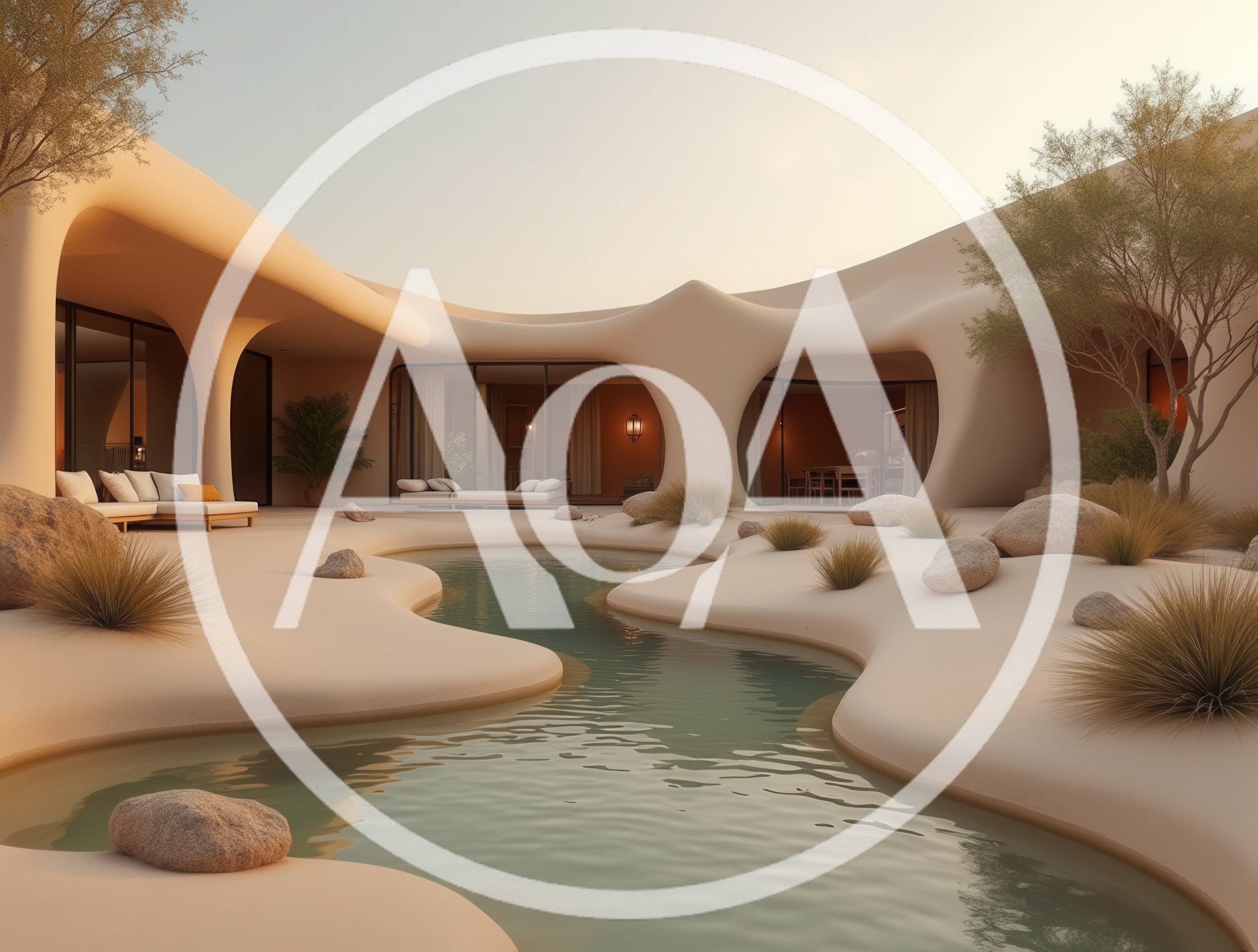Modern Organic Desert Villa With Winding Pool