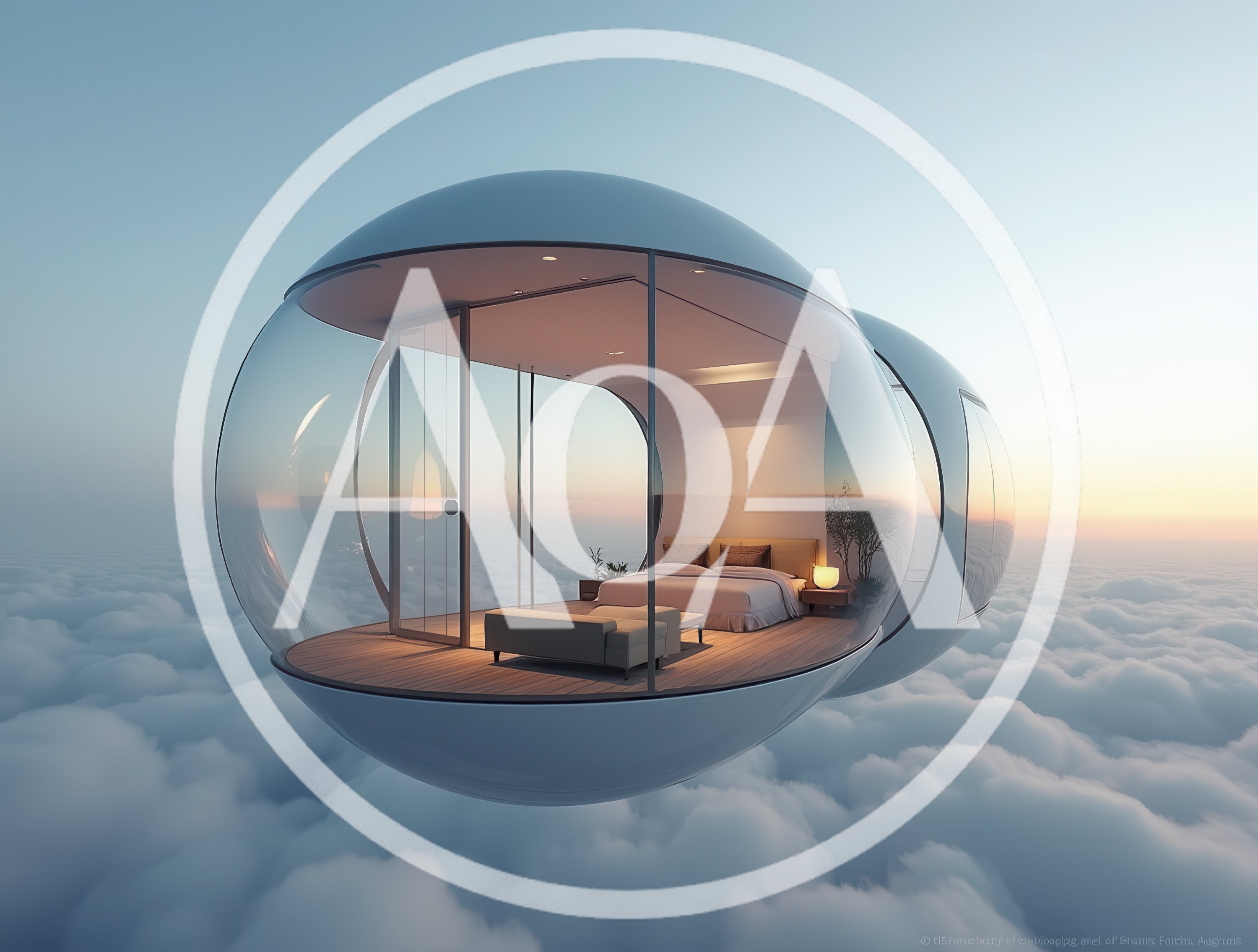 Futuristic Floating Bedroom Pod Above The Clouds