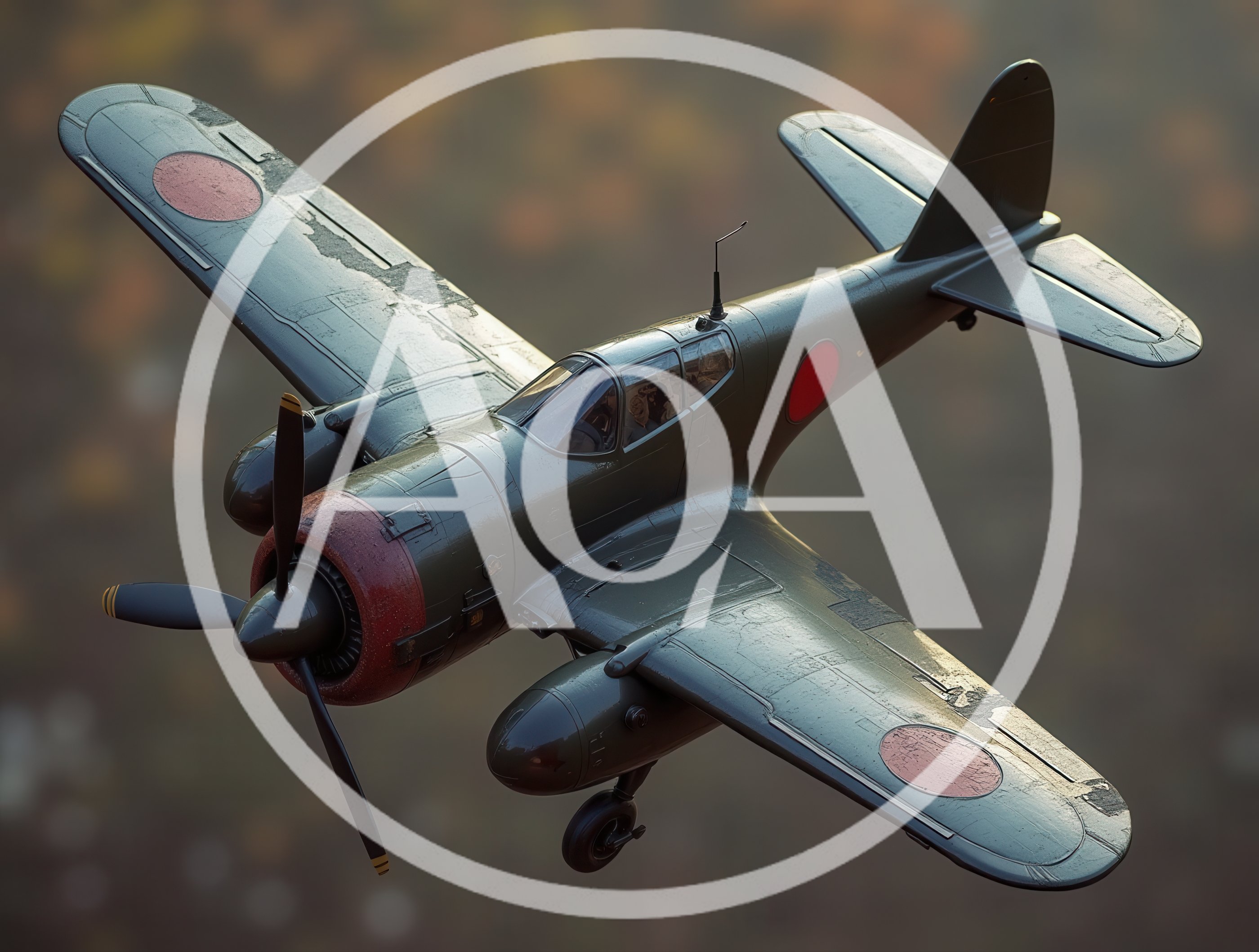 Vintage Japanese Fighter Aircraft In Flight