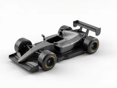 Matte Black Formula One Racing Car Model