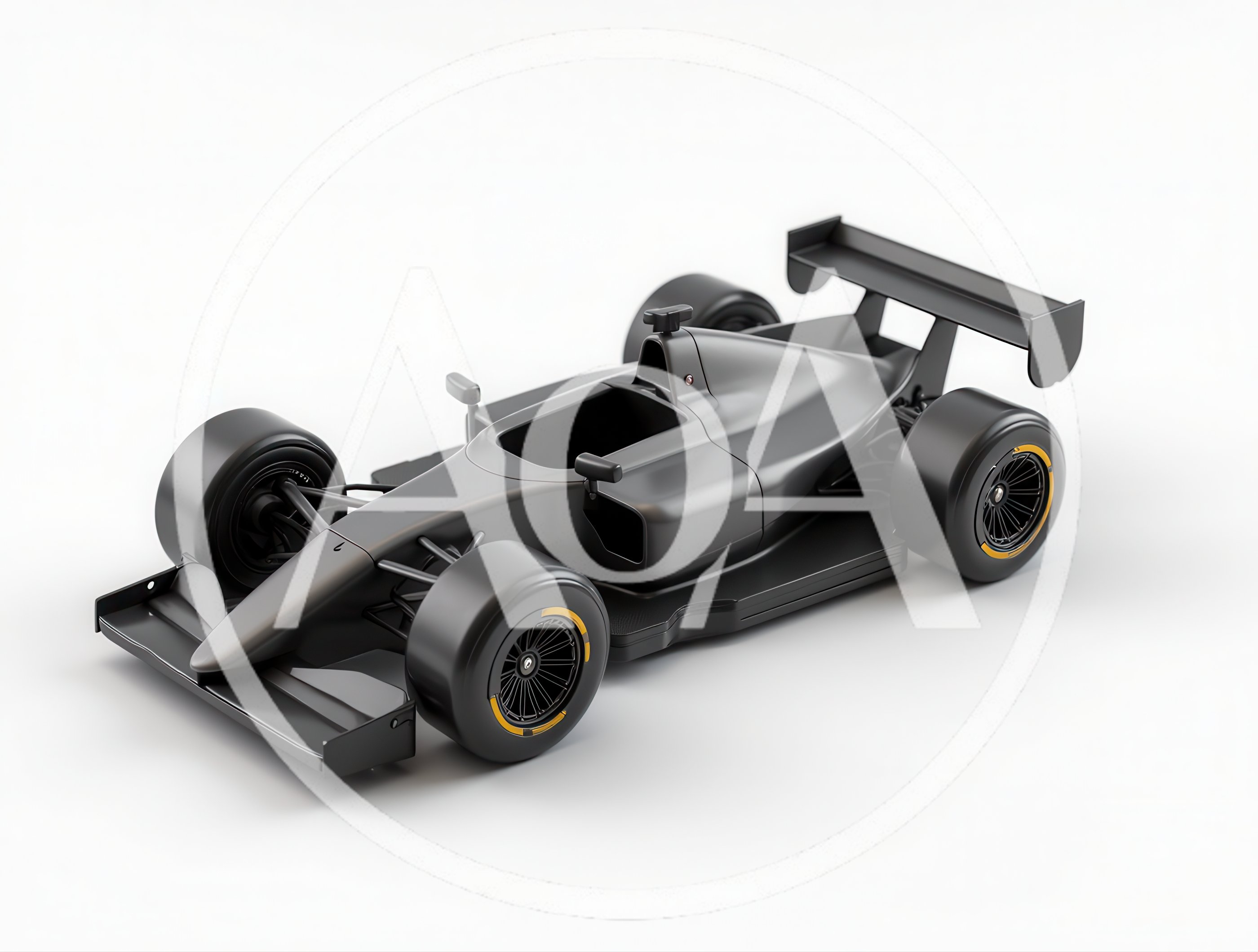 Matte Black Formula One Racing Car Model