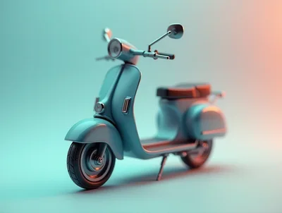 Studio Shot Of A Vintage Style Scooter