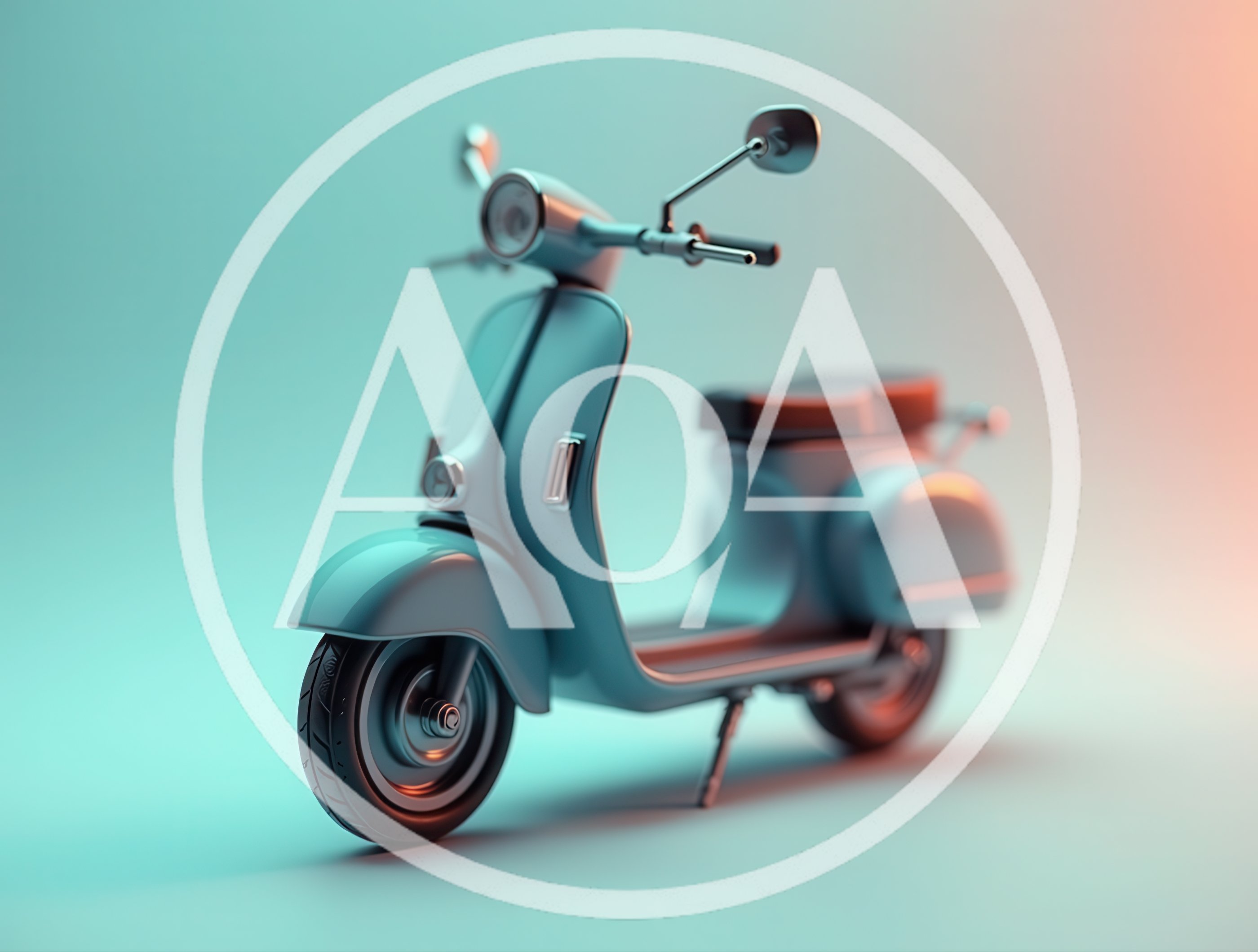 Studio Shot Of A Vintage Style Scooter